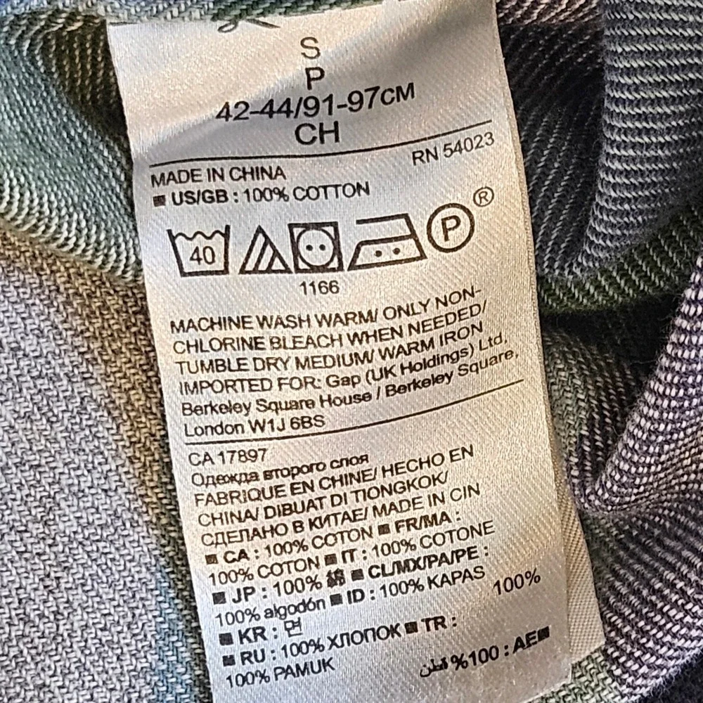 Banana Republic Luxe Flannel Shirt Mens Sm Camden Fit Blue Green Buffalo Check